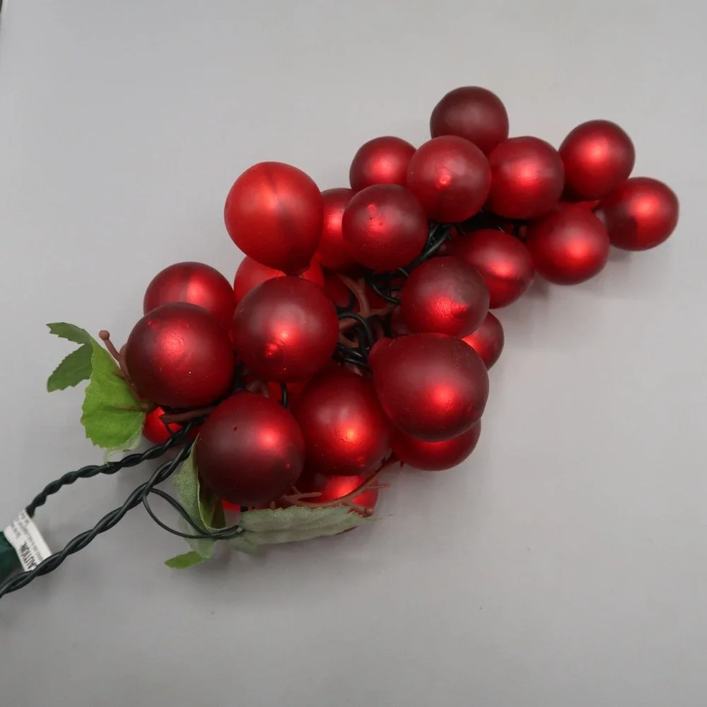 Indoor Large Grape Cluster String Lights Red